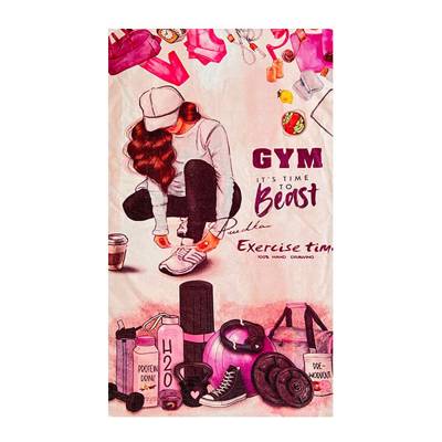 حوله ورزشی طرح gym کد 131 سایز 100در50 سانتی متر